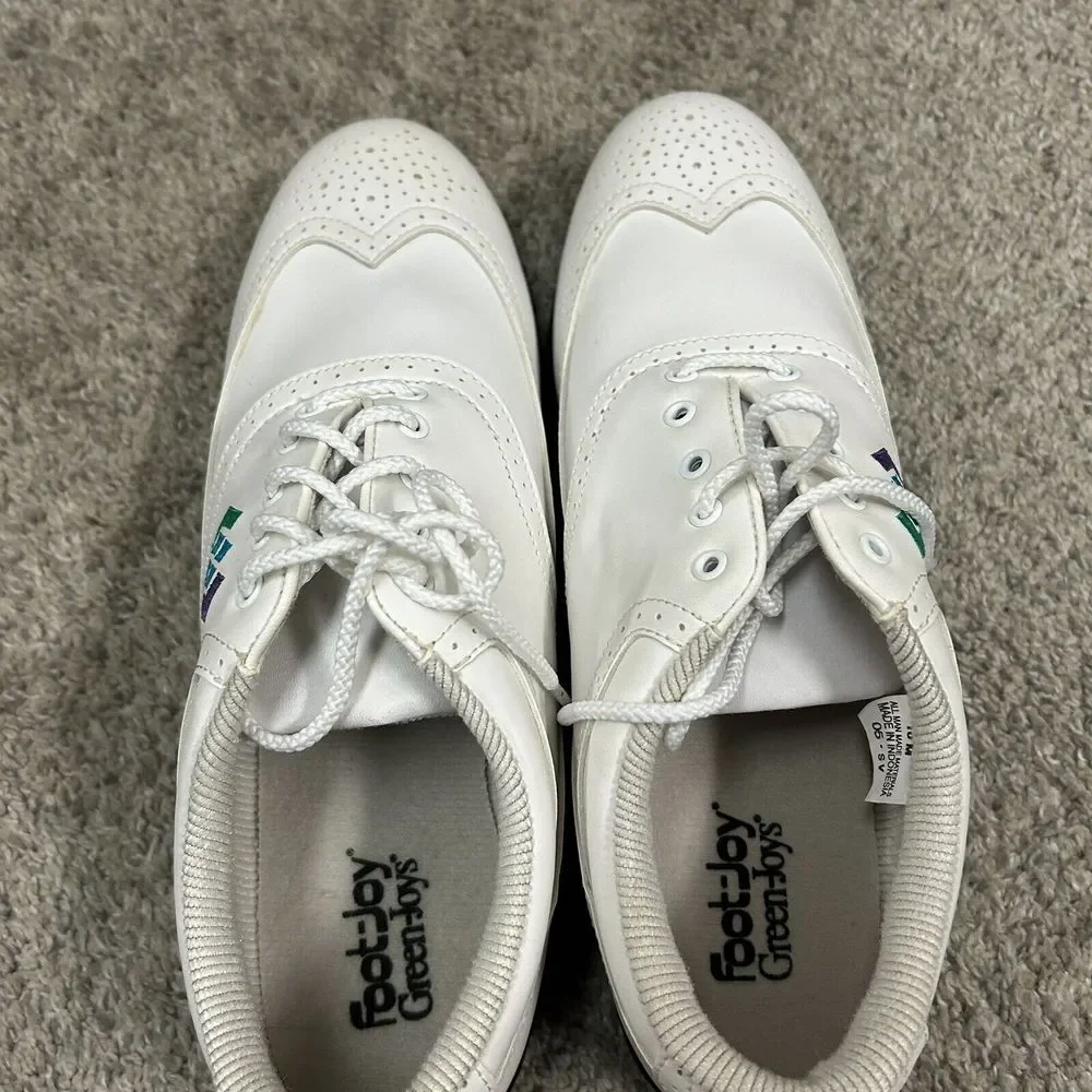 Footjoy Greenjoy Golf Shoes Women's 10 M White Metal‎ Spikes New W Defects